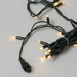 100Led Rubber Round Λαμπάκια Επεκτεινόμενα Με Πράσινο Καλώδιο/Θερμό Λαμπάκι ,Ip65 Στεγανό,(10cm Απόσταση) 10 Μέτρα (Kelvin: 2.500 - 3.000) (#70065)