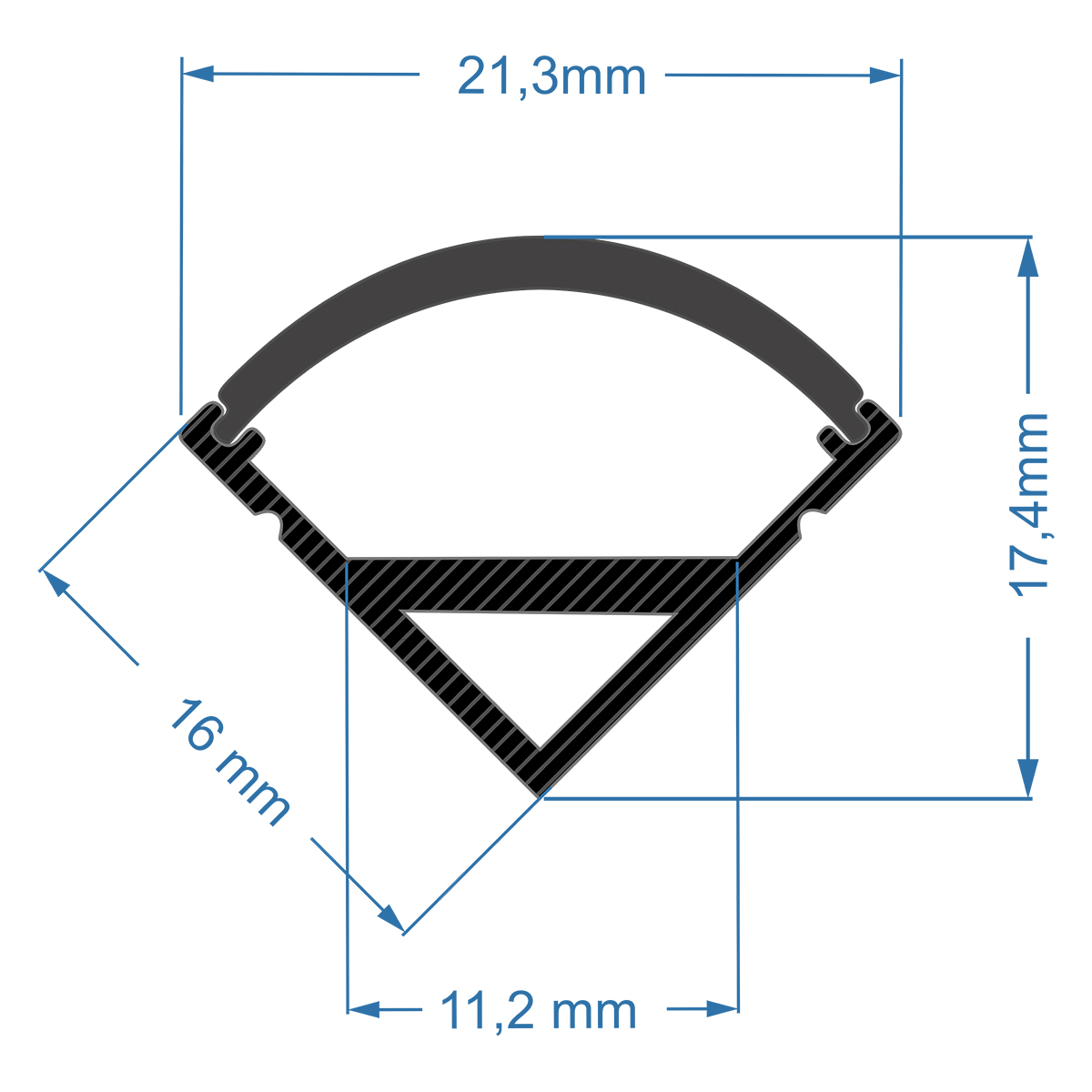 GLOBOSTAR® ALP-CORNER LINEO 70816-3M Επιφανειακό Γωνιακό Προφίλ Αλουμινίου με Μαύρο Φιμέ Πατητό Κάλυμμα για Ταινίες LED IP20 - Μαύρο - Μ300 x Π1.6 x Υ1.6cm - Πακέτο 5 Τεμαχίων - Image 5