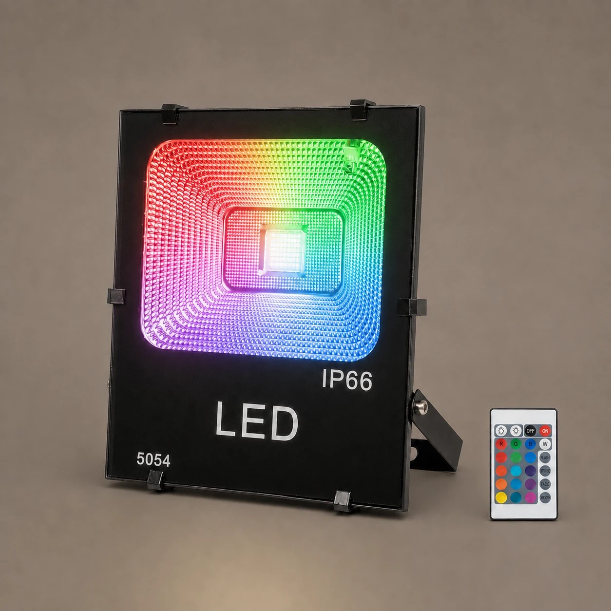 GLOBOSTAR® FLOW 75602 Προβολέας με IR Ασύρματο Χειριστήριο LED 50W 3250lm 120° AC 220-240V Αδιάβροχο IP66 Πολύχρωμο RGB Dimmable - COB Chip - Μαύρο Ματ - Μ22 x Π5.5 x Υ28cm - 2 Χρόνια Εγγύηση - Image 2