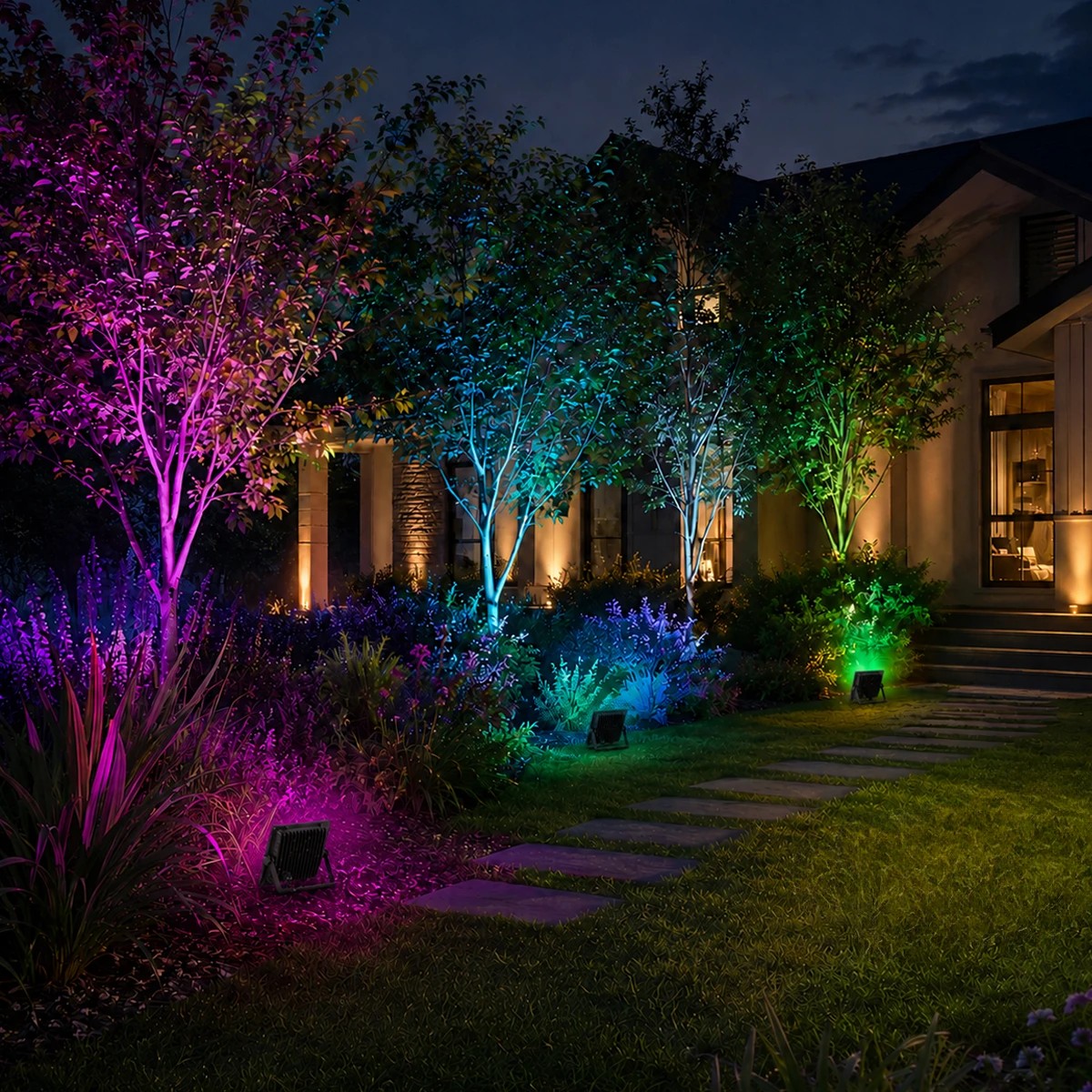 GLOBOSTAR® FLOW 75602 Προβολέας με IR Ασύρματο Χειριστήριο LED 50W 3250lm 120° AC 220-240V Αδιάβροχο IP66 Πολύχρωμο RGB Dimmable - COB Chip - Μαύρο Ματ - Μ22 x Π5.5 x Υ28cm - 2 Χρόνια Εγγύηση - Image 6