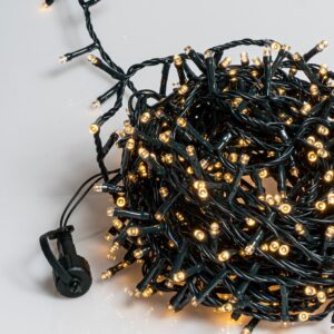 1000Led Φωτάκια Με Επέκταση Και Μετασχηματιστή ,Πράσινο Καλώδιο/Θερμό Λαμπάκι , (3cm Απόσταση) 30 Μέτρα , (Kelvin 2.500 - 3.000) , Με Καρούλι Αποθήκευσης (#80112)