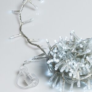 300Led Φωτάκια Με Επέκταση Και Μετασχηματιστή ,Διάφανο Καλώδιο/Λευκό Λαμπάκι ,9 Μέτρα , (Kelvin 6.000 - 10.000) (#80139)