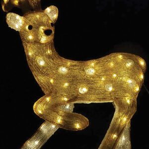 100Led 3D Φωτιζόμενο Ακρυλικό Ελάφι Με Μετασχηματιστή Ip44 ,55(Η)cm (#80155)