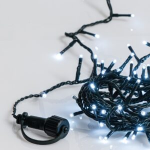 500Led Λαμπάκια Με Επέκταση Και Μετασχηματιστή Ip44 ,Πράσινο Καλώδιο/Λευκό Λαμπάκι , (5cm Απόσταση) 25 Μέτρα , (Kelvin: 6.000 - 10.000) , Με Καρούλι Αποθήκευσης (#80225)