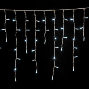 100Led Σταθερή Rubber Ασύμμετρη Κουρτίνα Με Επέκταση Ip65 Και Μπρίζα Σούκο 200 x 70(h)cm,Λευκό Καλώδιο/ Λευκό Λαμπάκι (Kelvin: 6.000 - 10.000) (#80249)