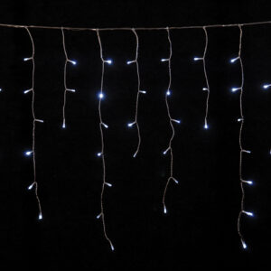 100Led Ασύμμετρη Κουρτίνα Επεκτεινόμενη All Flash Με Μετασχηματιστή ip44 200 x 70(h)cm,Διάφανο Καλώδιο/Λευκό Λαμπάκι , (Kelvin: 6.000 - 10.000) (#80417)