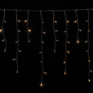 100Led Ασύμμετρη Κουρτίνα Επεκτεινόμενη All Flash Με  Μετασχηματιστή ip44 200 x 70(h)cm,Διάφανο Καλώδιο/Θερμό Λαμπάκι , (Kelvin: 2500 - 3.000) (#80416)