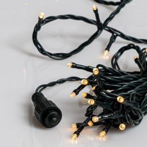 100Led Λαμπάκια 5mm Με Επέκταση Με Pvc Καλώδιο Και Σούκο Μπρίζα Πράσινο Καλώδιο/Θερμό Λαμπάκι (10cm Απόσταση) 10 Μέτρα (Kelvin: 2.500 - 3.000) (#80423)