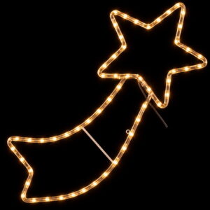 80Led Σταθερός Φωτιζόμενος κομήτης Με Φωτοσωλήνα Θερμό Φωτισμό 130 x 55cm ,Ip44 (#80445)