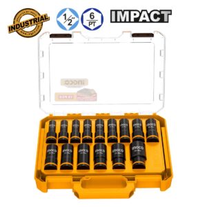Καρυδάκια Μακριά Impact-Αέρος 1/2"  Σετ 15 τεμ. (#HKISSD12158L)