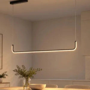 kelvo® LINARIA KLV-101-0255 Κρεμαστό Φωτιστικό Οροφής LED 36W 3600lm 180° AC 220-240V IP20 Ρυθμιζόμενο Λευκό CCT με Χειριστήριο από 2700K έως 6000K Dimmable - Lumileds SMD Chip - Μαύρο Ματ - Μ120 x Π2 x Υ10cm - 3 Χρόνια Εγγύηση