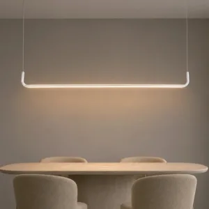 kelvo® LINARIA KLV-101-0256 Κρεμαστό Φωτιστικό Οροφής LED 36W 3600lm 180° AC 220-240V IP20 Ρυθμιζόμενο Λευκό CCT με Χειριστήριο από 2700K έως 6000K Dimmable - Lumileds SMD Chip - Λευκό Ματ - Μ120 x Π2 x Υ12cm - 3 Χρόνια Εγγύηση