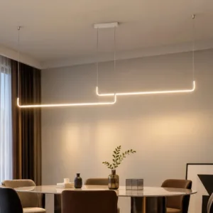 kelvo® LINARIA KLV-101-0259-V2 Κρεμαστό Φωτιστικό Οροφής LED 72W 7200lm 180° AC 220-240V IP20 Ρυθμιζόμενο Λευκό CCT με Χειριστήριο από 2700K έως 6000K Dimmable - Lumileds SMD Chip - Λευκό Ματ - Μ220 x Π4 x Υ25cm - 3 Χρόνια Εγγύηση