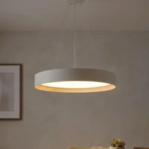 kelvo® RONDO KLV-101-0589 Κρεμαστό Φωτιστικό Οροφής LED 36W 3600lm 120° AC 220-240V IP20 Ρυθμιζόμενο Λευκό CCT με Διακόπτη στο Driver 2700K/4500K/6000K Triac Dimmable - Lumileds SMD Chip & ENEC/TÜV Driver - Λευκό Ματ & Εφέ Ξύλου - Μ50 x Π50 x Υ7cm - 5 Χρόνια Εγγύηση