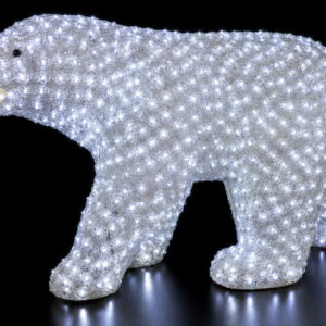3D Φωτιζόμενη Ακρυλική Αρκούδα Με 1900Led Λευκό Φωτισμό Και Μετασχηματιστή Ip44,120 x 70(H)cm (#L200-003W-1)
