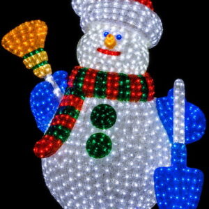 2700Led 3D Φωτιζόμενος Ακρυλικός Χιονάνθρωπος Με Μετασχηματιστή Ip44 ,120(Η) x 100cm (#L200-011-M-3)