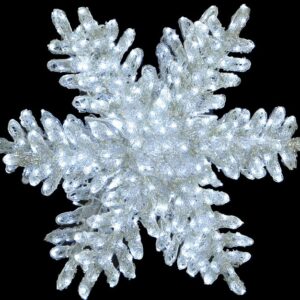 592Led 3D Φωτιζόμενη Ακρυλική Νυφάδα Διπλής Όψης Με Μετασχηματιστή Ip44 ,60(Η)cm (#L200-047W-060-1)