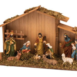 Ξύλινη Χριστουγεννιάτικη Φάτνη 50 x 17 x 29(h)cm (#SG13051)