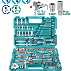 TOTAL ΕΠΑΓΓ. ΚΑΣΕΤΙΝΑ ΚΑΡΥΔΑΚΙΑ 1/4"-3/8"-1/2" & ΕΡΓΑΛΕΙΑ ΧΕΙΡΟΣ 160ΤΕΜ (THKTHP61607)
