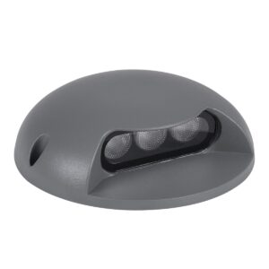 GLOBOSTAR® STEPLUNA 90624 Φωτιστικό Σκαλοπατιού / Διαδρόμου LED 6W 510lm 10° DC 24V Αδιάβροχο IP65 Πολύχρωμο RGB Dimmable DMX512 - Bridgelux SMD Chip - Γκρι Ανθρακί - Μ12 x Π12 x Υ3cm - 3 Χρόνια Εγγύηση