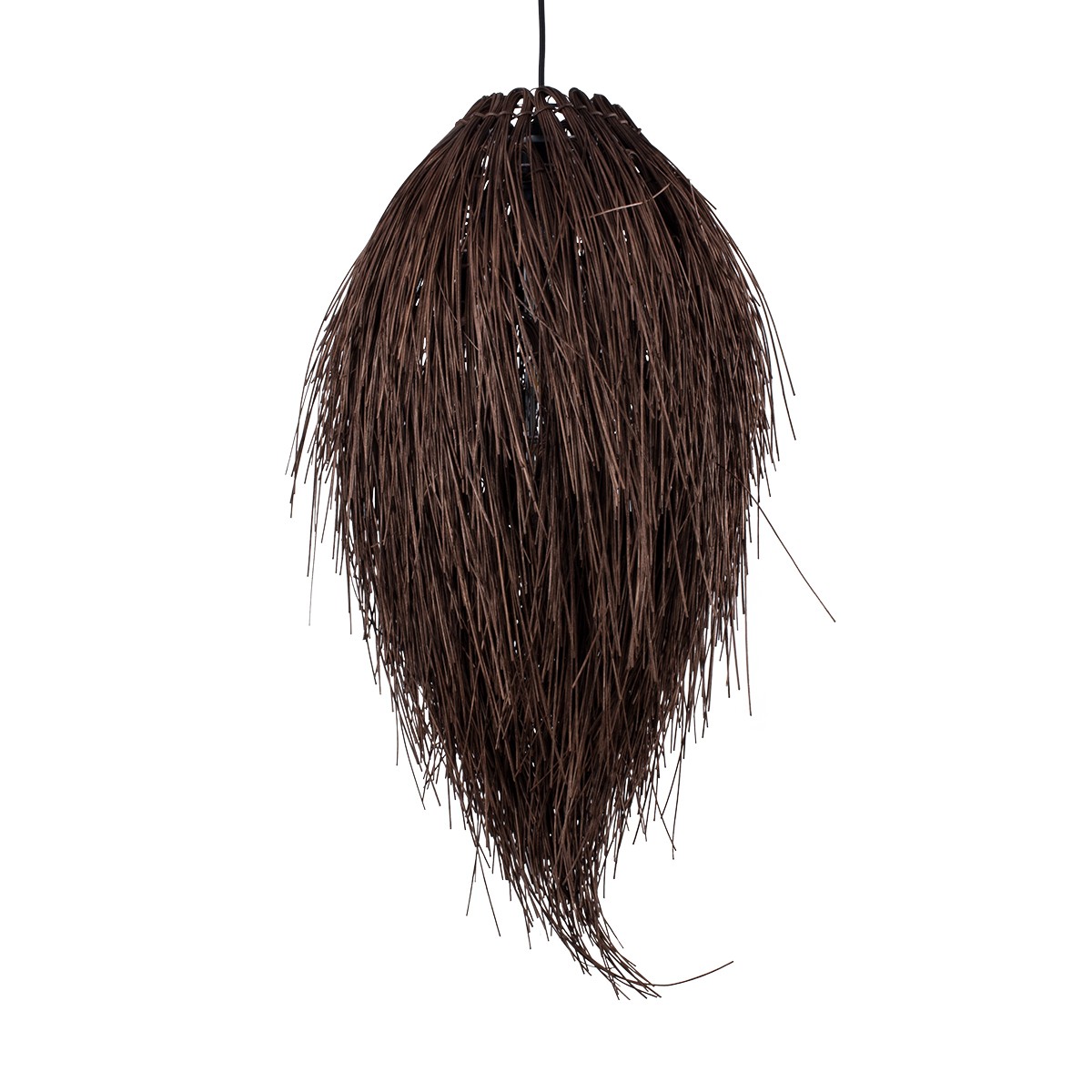 GLOBOSTAR® ARCHIPELAGO 01748 Boho Κρεμαστό Φωτιστικό Οροφής με Ντουί 1 x E27 AC 220-240V IP20 - Καφέ - Μ30 x Π30 x Υ63cm