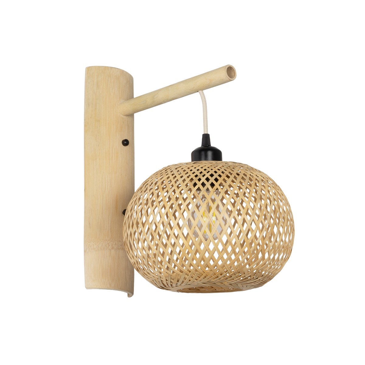 GLOBOSTAR® SELVA 01963 Boho Φωτιστικό Τοίχου - Απλίκα με Ντουί 1 x E27 AC 220-240V IP20 - Μπεζ - Μ23 x Π23 x Υ37cm