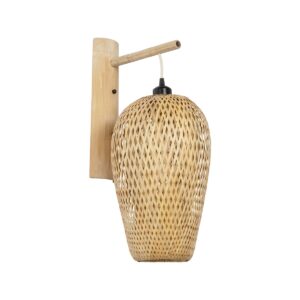GLOBOSTAR® SELVA 01977 Boho Φωτιστικό Τοίχου - Απλίκα με Ντουί 1 x E27 AC 220-240V IP20 - Μπεζ - Μ24 x Π32 x Υ56cm