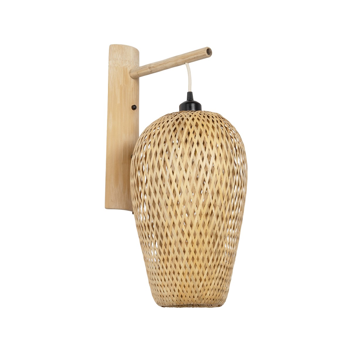 GLOBOSTAR® SELVA 01977 Boho Φωτιστικό Τοίχου - Απλίκα με Ντουί 1 x E27 AC 220-240V IP20 - Μπεζ - Μ24 x Π32 x Υ56cm