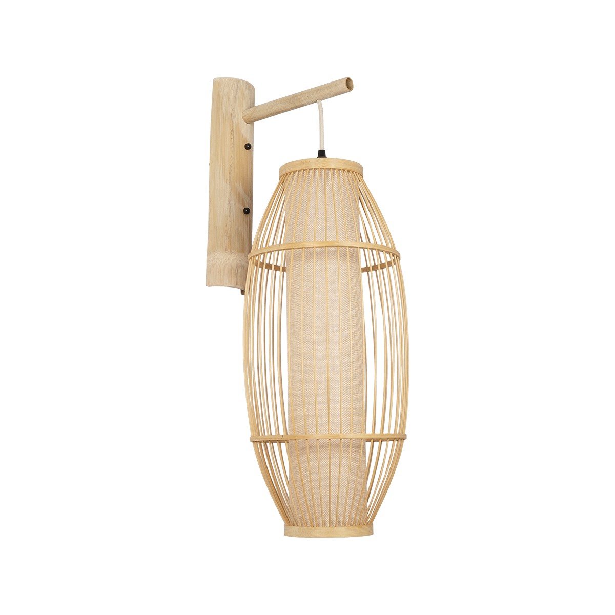 GLOBOSTAR® TULUM 01973 Boho Φωτιστικό Τοίχου - Απλίκα με Ντουί 1 x E27 AC 220-240V IP20 - Μπεζ - Μ25 x Π33 x Υ73cm
