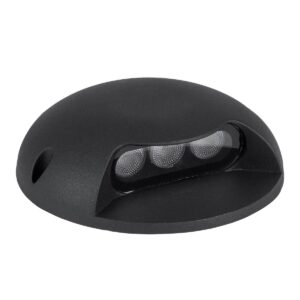 GLOBOSTAR® STEPLUNA 90618 Φωτιστικό Σκαλοπατιού / Διαδρόμου LED 6W 510lm 10° DC 24V Αδιάβροχο IP65 Πολύχρωμο RGB Dimmable DMX512 - Bridgelux SMD Chip - Μαύρο Ματ - Μ12 x Π12 x Υ3cm - 3 Χρόνια Εγγύηση