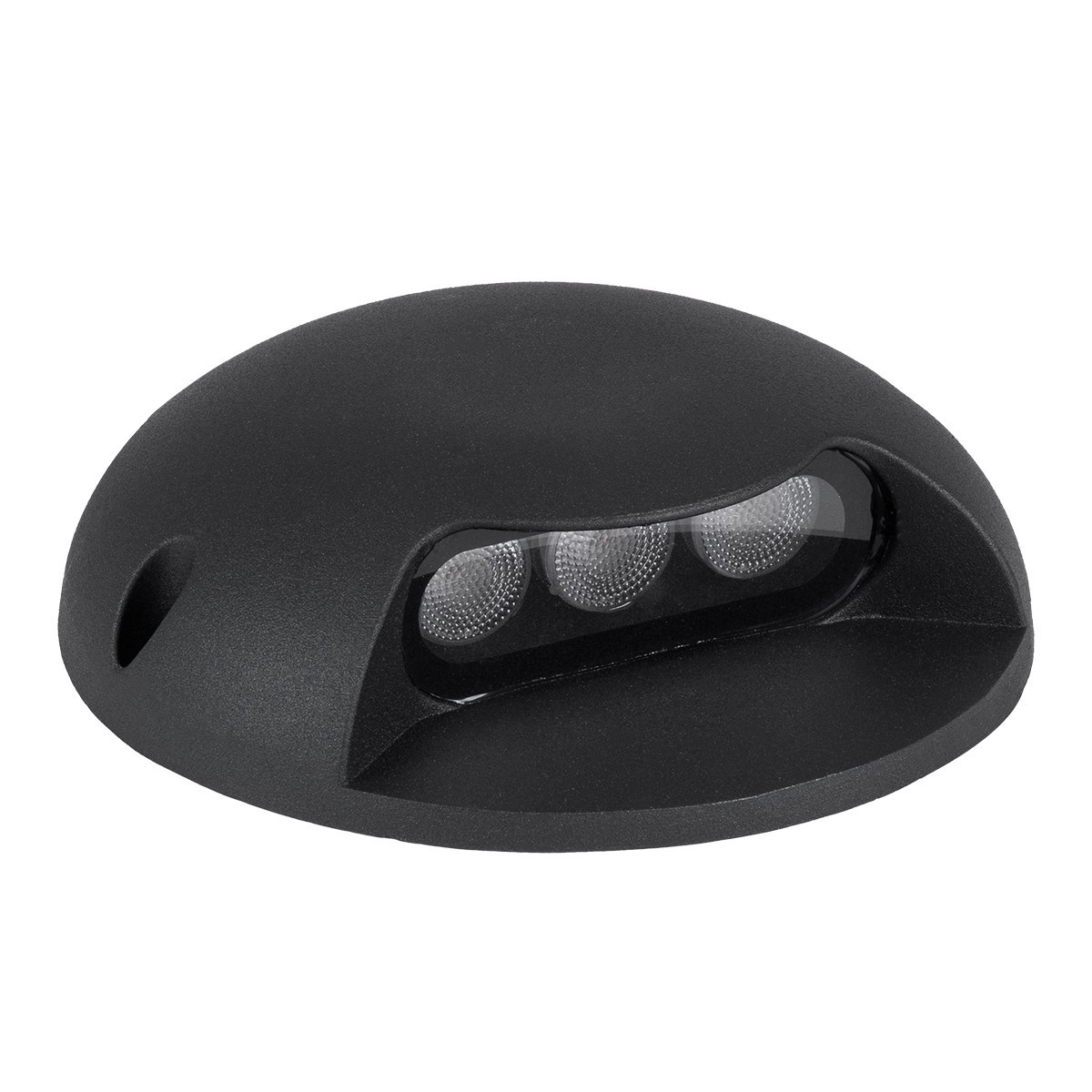 GLOBOSTAR® STEPLUNA 90618 Φωτιστικό Σκαλοπατιού / Διαδρόμου LED 6W 510lm 10° DC 24V Αδιάβροχο IP65 Πολύχρωμο RGB Dimmable DMX512 - Bridgelux SMD Chip - Μαύρο Ματ - Μ12 x Π12 x Υ3cm - 3 Χρόνια Εγγύηση