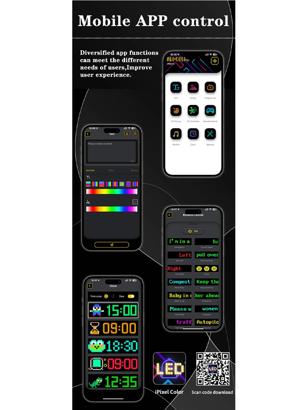 GLOBOSTAR® MATRIX GLB-106-0002 Εύκαμπτη Κυλιόμενη Ψηφιακή Επιγραφή 37.4x9.2cm P5 64x16 Pixel LED 10W DC 5V 2A με USB 2.0 Αδιάβροχο IP65 Πολύχρωμο RGB - Bluetooth Control μέσω iPIXEL APP - Μ37.4 x Π0.2 x Υ9.2cm - 2 Χρόνια Εγγύηση - Image 4