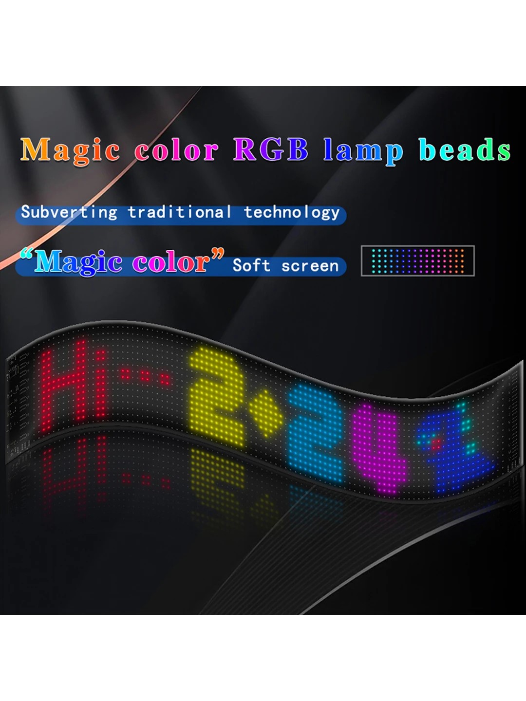 GLOBOSTAR® MATRIX GLB-106-0003 Εύκαμπτη Κυλιόμενη Ψηφιακή Επιγραφή 59.5x12cm P6 96x16 Pixel LED 10W DC 5V 2A με USB 2.0 Αδιάβροχο IP65 Πολύχρωμο RGB - Bluetooth Control μέσω iPIXEL APP - Μ59.5 x Π0.2 x Υ12cm - 2 Χρόνια Εγγύηση - Image 3