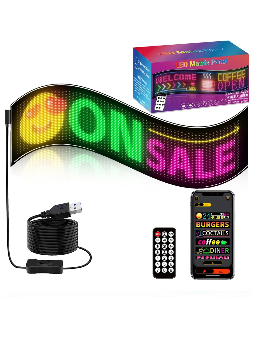 GLOBOSTAR® MATRIX GLB-106-0010 Εύκαμπτη Κυλιόμενη Ψηφιακή Επιγραφή 78x20cm P4.5 160x32 Pixel LED 20W AC 220-240V Αδιάβροχο IP65 Πολύχρωμο RGB - Bluetooth Control μέσω iPIXEL APP - Μ78 x Π0.4 x Υ20cm - 2 Χρόνια Εγγύηση - Image 2