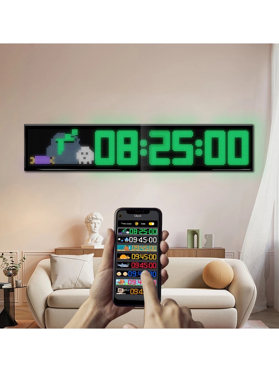 GLOBOSTAR® MATRIX GLB-106-0012 Εύκαμπτη Κυλιόμενη Ψηφιακή Επιγραφή 145x28cm P7 192x32 Pixel LED 20W AC 220-240V Αδιάβροχο IP65 Πολύχρωμο RGB - Bluetooth Control μέσω iPIXEL APP - Μ145 x Π0.4 x Υ28cm - 2 Χρόνια Εγγύηση - Image 8