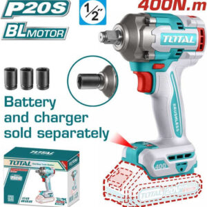 Total TIWLI20401 Brushless Μπουλονόκλειδο Μπαταρίας 20V Solo με Υποδοχή 1/2"